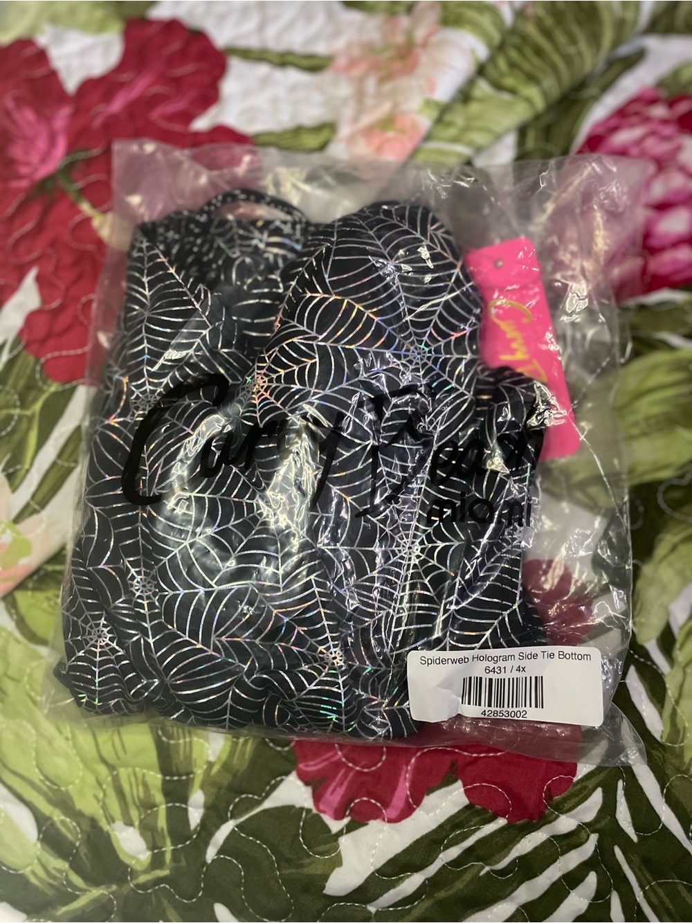 Curvy Beach Black Spiderweb Bandeau Bikini Top 3X Plus Size Luxury USA - Picture 3 of 5